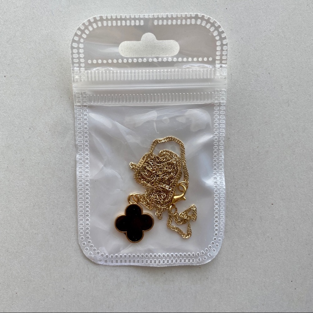 Lucky Alhambra Butterfly Necklace Gold Plated With Black Pendant